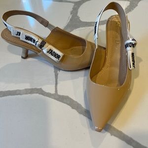 Dior J’a Slingback Patent Leather Nude Heels size 36